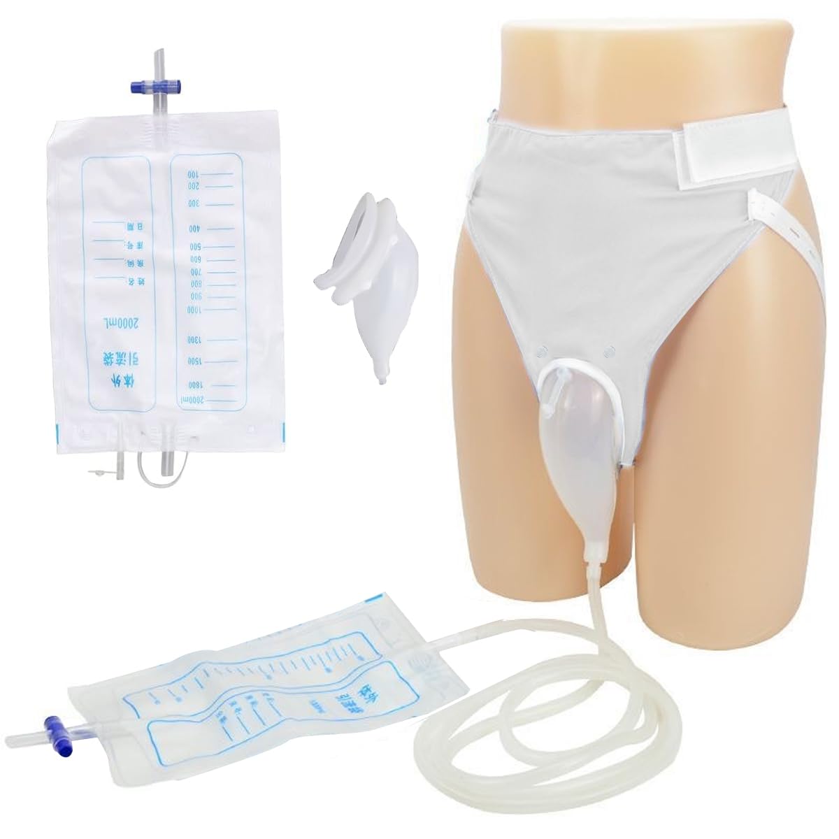 HANNEA Wearable Urinal for Women, Protable Male Urine Collection Bag, Reusable Silicone Urine Bag, External Catheter for Women, Elderly Urinal, Female HANNEA Wearable Urinal for Women, Protable Male Urine Collection Bag, Reusable Silicone Urine Bag, External Catheter for Women, Elderly Urinal, Female